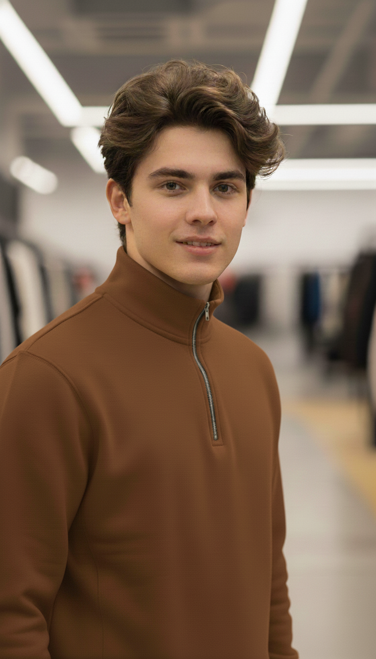 Premium Toffee Brown Quarter Zipper