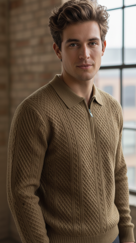 MUD Dusk Brown Designer Zipper Old Money