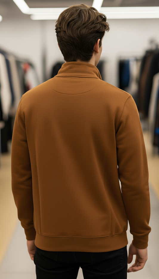 Premium Toffee Brown Quarter Zipper