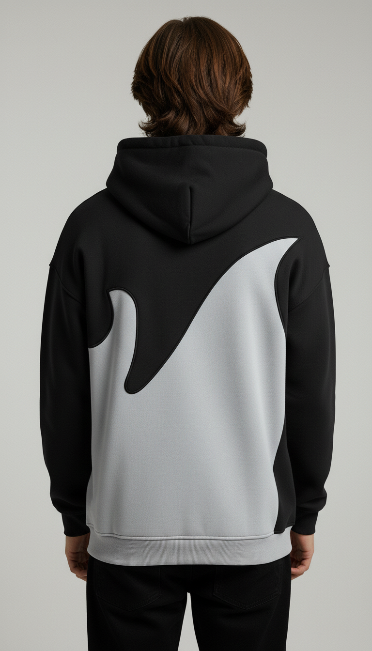 Charcoal & Black Flame Hoodie