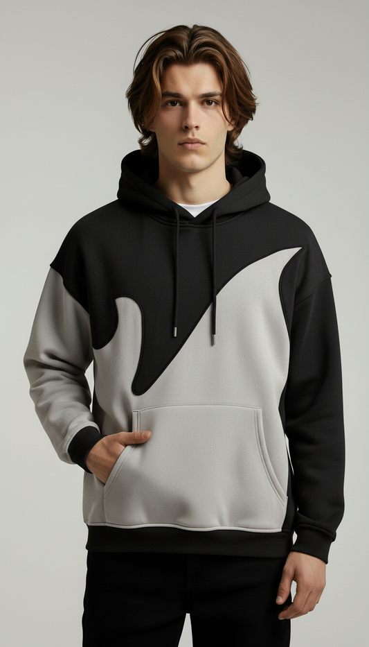 Charcoal & Black Flame Hoodie