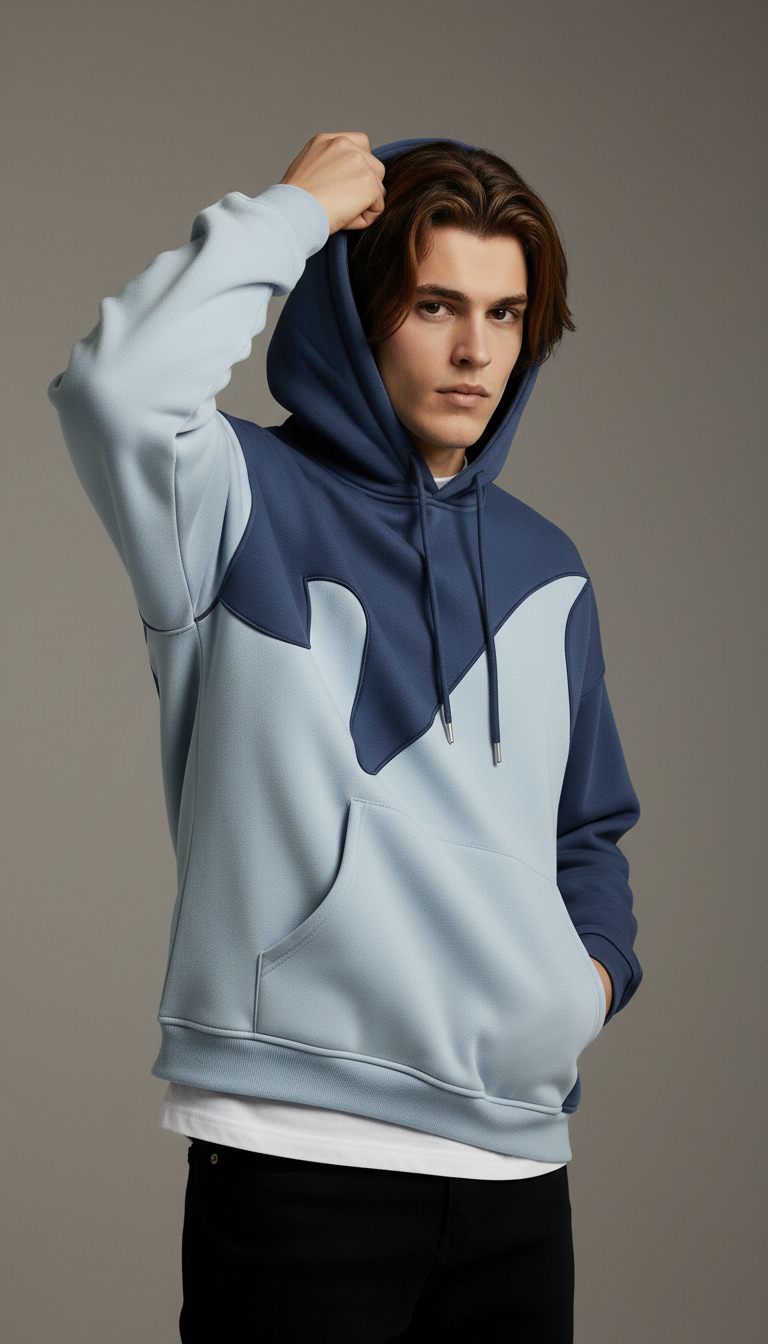 Charcoal & Black Flame Hoodie